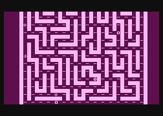 Monster Maze (Atari 8-bit) screenshot: The 2D map