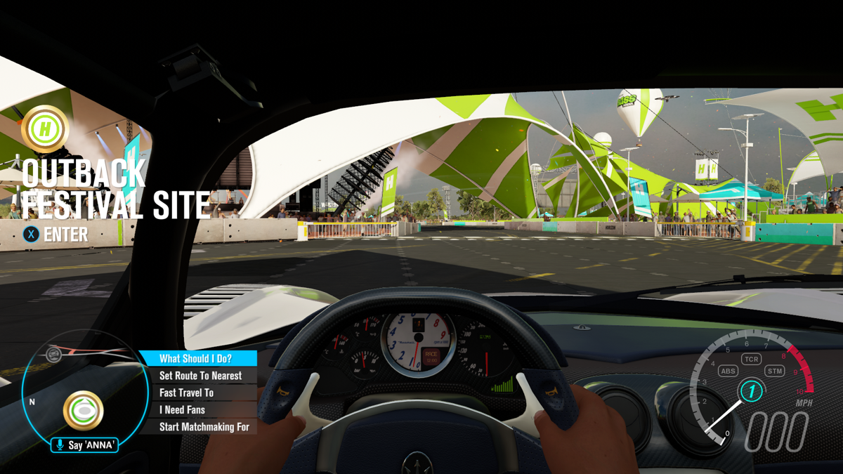 Forza Horizon 3 (Xbox One) screenshot: Anna, set route to the nearest championship race.