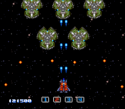 Image Fight II: Operation Deepstriker (TurboGrafx CD) screenshot: Back in space, shooting at some annoying guys