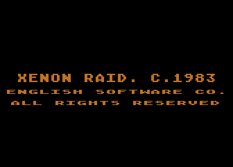Xenon Raid (Atari 8-bit) screenshot: Title screen