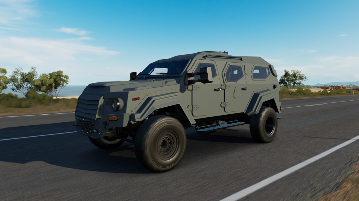 Forza Horizon 3 (Xbox One) screenshot: You can also drive the Terradyne Gurkha, an 8.6 ton armored vehicle.