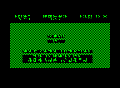 Screenshot of Concorde Landing Simulation (Commodore PET/CBM, 1980 ...