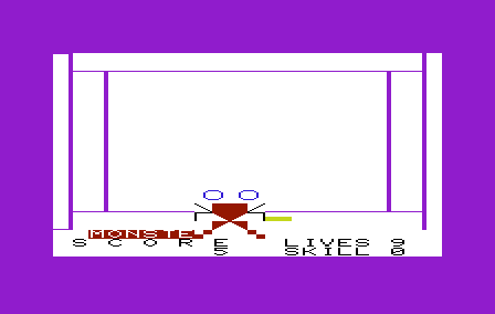 Monster Maze (VIC-20) screenshot: Meeting with a monster - doesn't he look vicious?