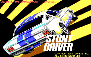 Stunt Driver (DOS) screenshot: Title Screen (EGA/Tandy 16 colors)