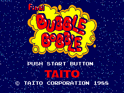 Bubble Bobble (SEGA Master System) screenshot: Title screen (Japanese version)