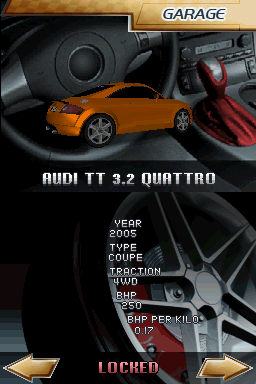 Corvette Evolution GT (Nintendo DS) screenshot: Audi TT 3.2 Quattro