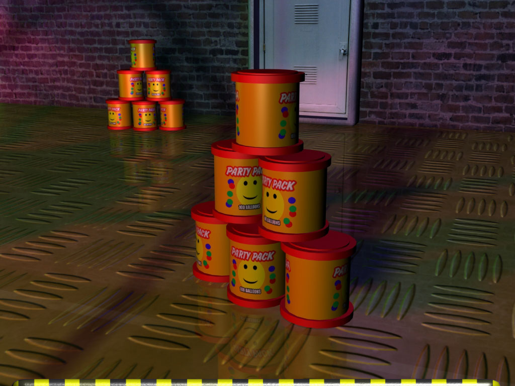 Blast Zone (Windows) screenshot: Closeup of boxes with balloons