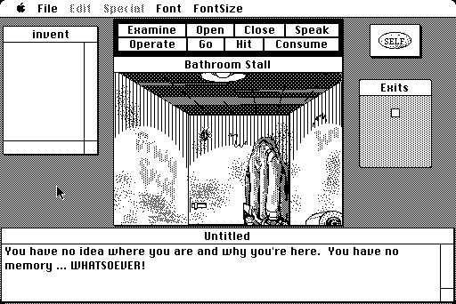 Deja Vu: A Nightmare Comes True!! (Macintosh) screenshot: Game start