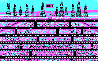 Oil's Well (DOS) screenshot: Level 1 (CGA 4 color)