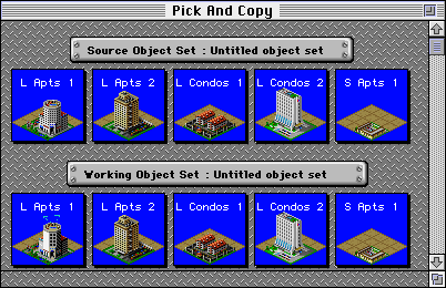 SimCity 2000: Urban Renewal Kit (Macintosh) screenshot: Pick & Copy