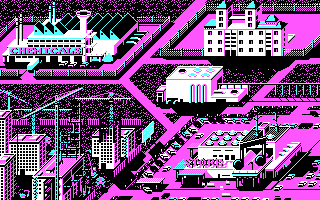 The Blues Brothers (DOS) screenshot: The map... (CGA)