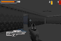 Ecks vs. Sever (Game Boy Advance) screenshot: Nothing's wrong with the gamma setting. The level is just that dark.