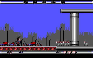 The Blues Brothers (DOS) screenshot: Begin Level 1 (EGA)