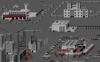 The Blues Brothers (DOS) screenshot: The map... (EGA)