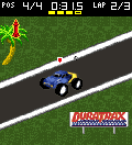 DuraTrax Mobile RC (J2ME) screenshot: Driving the Thunder Quake