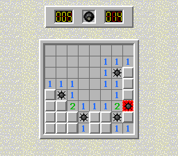 Minesweeper (TurboGrafx CD) screenshot: Ouch again...