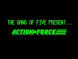 Action Force (ZX Spectrum) screenshot: Title screen.