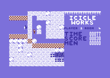 Icicle Works (Commodore 64) screenshot: Penguins