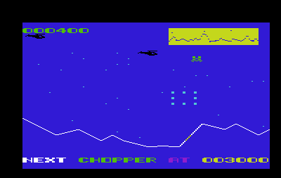 Sidewinder (VIC-20) screenshot: These green things are a bit tricky