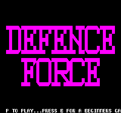 Defence Force (Oric) screenshot: Title Screen