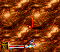 Psychic Storm (TurboGrafx CD) screenshot: Joe is lonely in this abstract environment