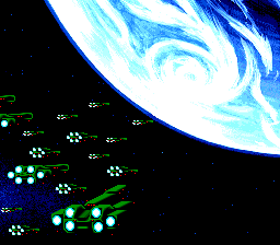 Nexzr (TurboGrafx CD) screenshot: Attack on the Earth