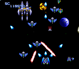Nexzr (TurboGrafx CD) screenshot: The action is getting busy