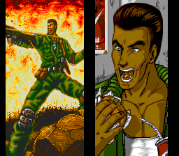 Psychic Storm (TurboGrafx CD) screenshot: Joe looks pretty crazy :)