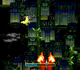 Psychic Storm (TurboGrafx CD) screenshot: ...but his special form is a fiery butterfly!