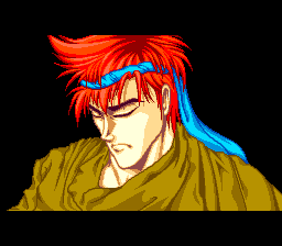 Martial Champion (TurboGrafx CD) screenshot: Intro: Jin's hair is redder than usually for some reason...