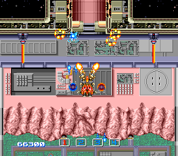 Image Fight II: Operation Deepstriker (TurboGrafx CD) screenshot: Turrets guard the entrance