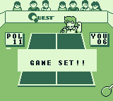 Battle Pingpong (Game Boy) screenshot: Game set. I lost.