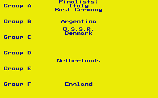 Football Manager: World Cup Edition 1990 (Atari ST) screenshot: The finalists so far