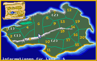 The Second World (Atari ST) screenshot: A map of the island