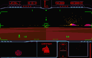 Matrix Marauders (Atari ST) screenshot: Some explosions in the distance