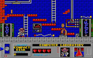 Mad Professor Mariarti (Atari ST) screenshot: In the computer lab