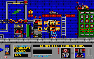 Mad Professor Mariarti (Atari ST) screenshot: Game over