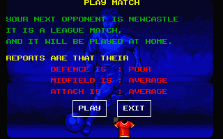World Soccer (Atari ST) screenshot: Time for my next match