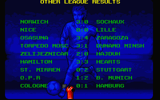 World Soccer (Atari ST) screenshot: Results from other matches this round