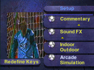 Striker '96 (PlayStation) screenshot: Set up.