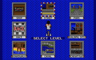 Skidz (Atari ST) screenshot: Level selection screen