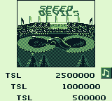 Pinball Fantasies (Game Boy) screenshot: Table 2: Speed Devils - highscores