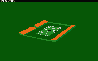 International 3D Tennis (Atari ST) screenshot: This view is of little practical use