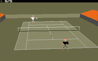 International 3D Tennis (Atari ST) screenshot: Grass is not the only thing you can play on