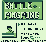 Battle Pingpong (Game Boy) screenshot: If you choose one player, these are your options.