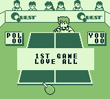 Battle Pingpong (Game Boy) screenshot: 1st game, love all