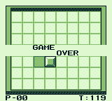 Dexterity (Game Boy) screenshot: I lost all my lives. Game over.