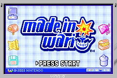 WarioWare, Inc.: Mega Microgame$! (Game Boy Advance) screenshot: Japanese title screen.