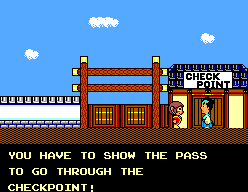 Alex Kidd: High-Tech World (SEGA Master System) screenshot: "Where am I supposed to get a travel pass?"