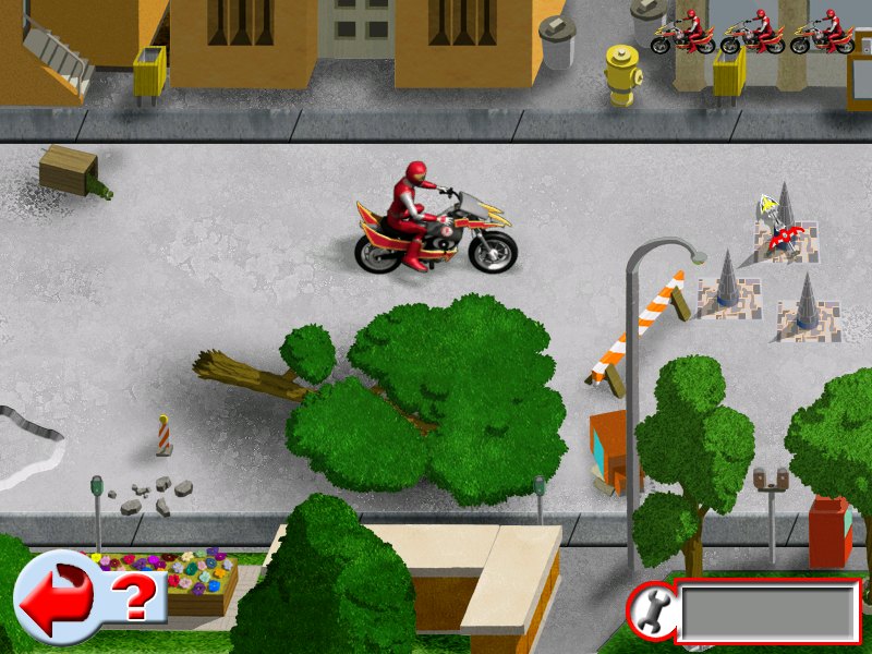 Power Rangers: Ninja Storm (Windows) screenshot: Vehicle Run but with traps that can destroy your bike.
